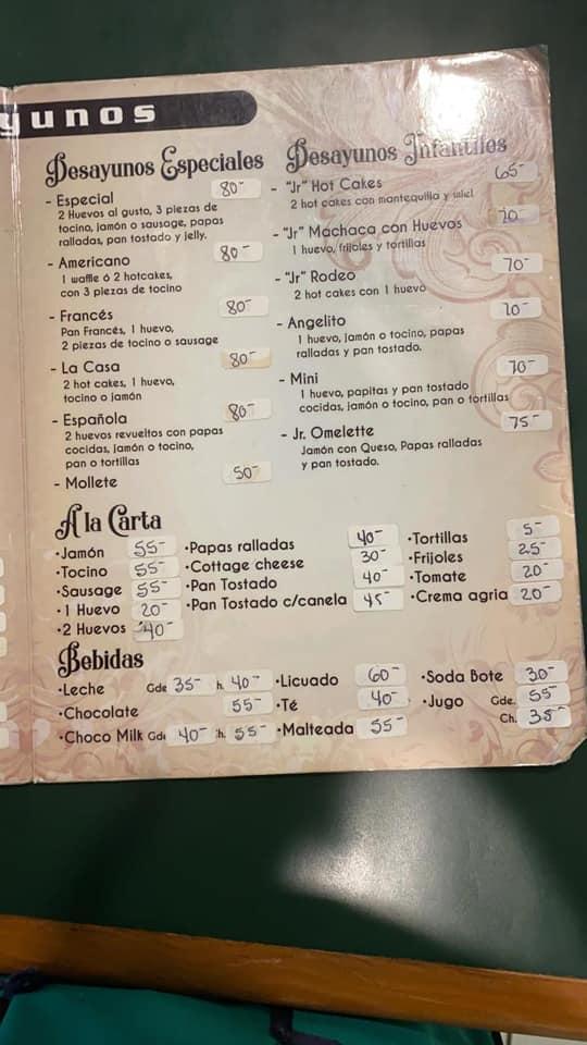 Menu at Miller´S Café, Tijuana