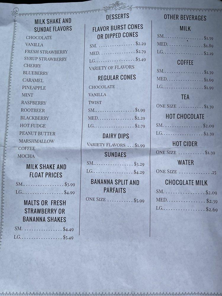 Menu at Dairy Maid fast food, Warrenton