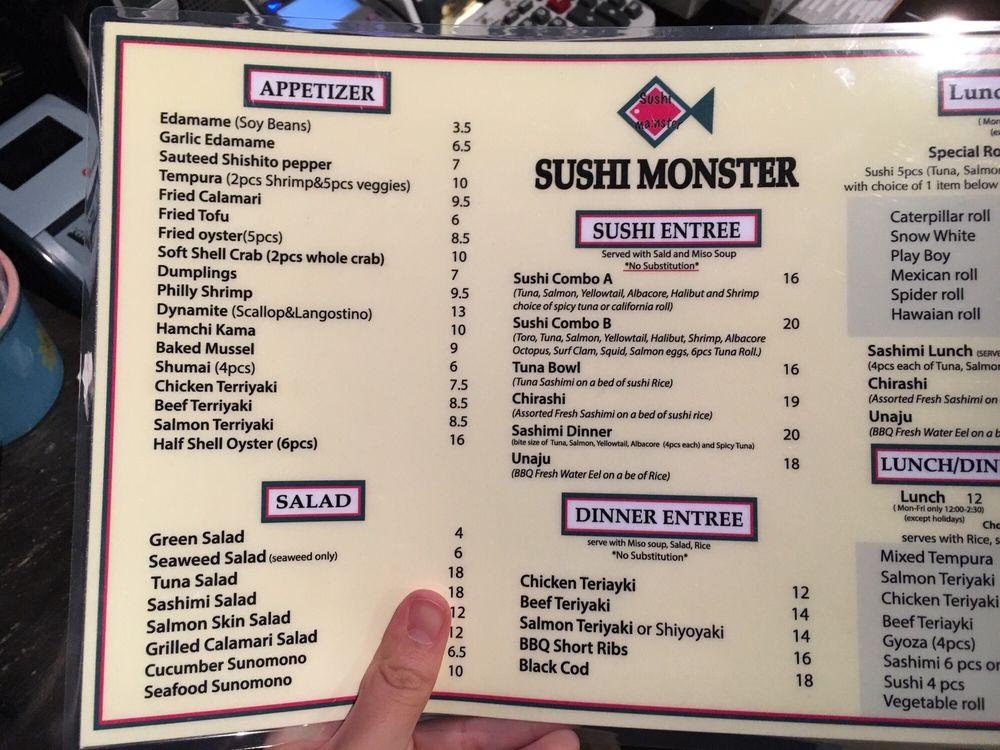 Carta del restaurante Sushi Monster, La Crescenta-Montrose