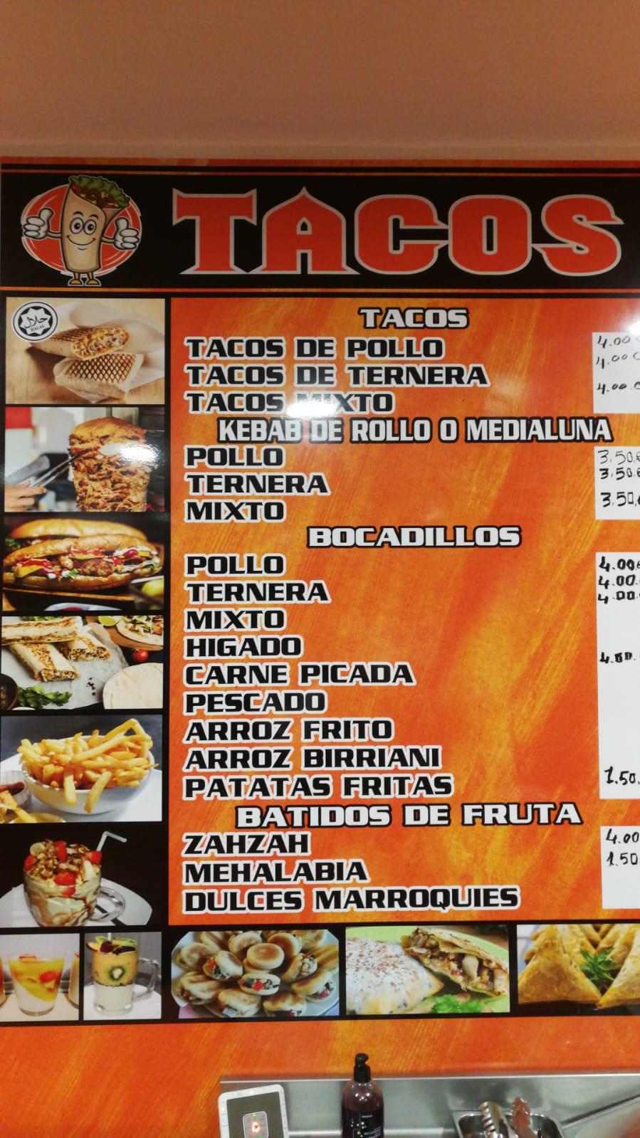 Carta de Restaurante Tacos tacos, La Línea de la Concepción