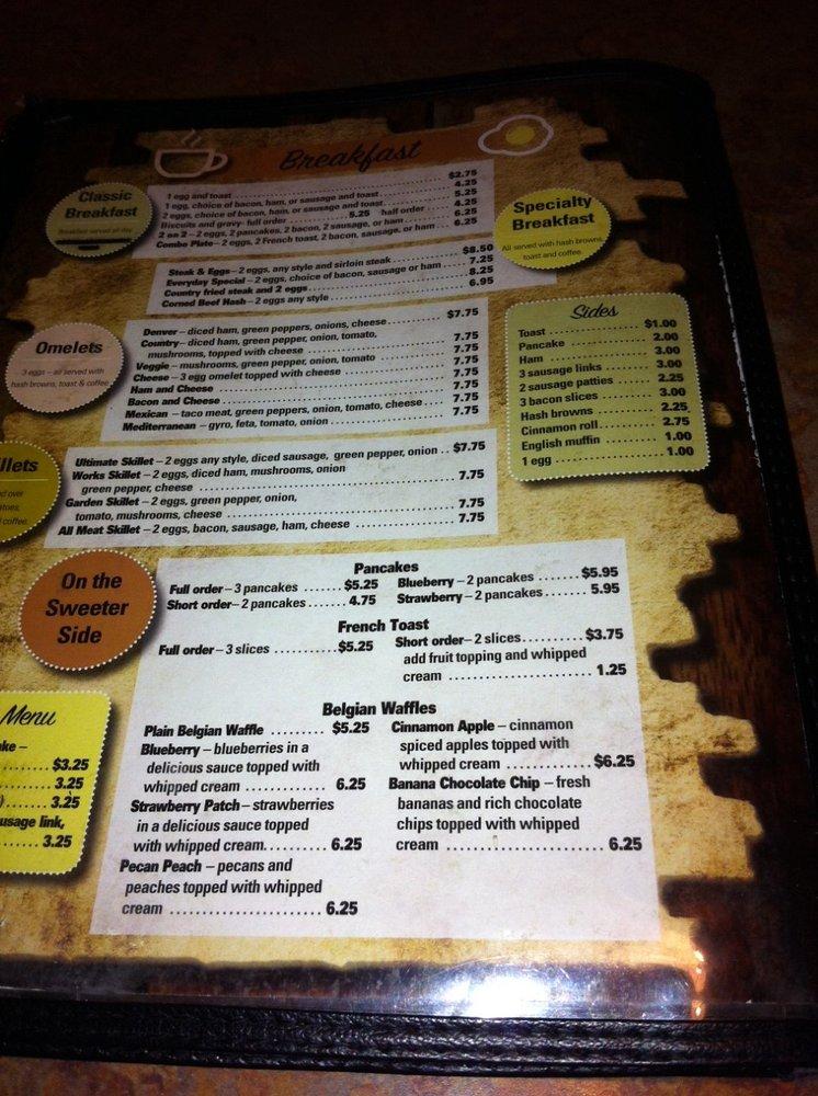 Menu at Windmill Cafe, Pella