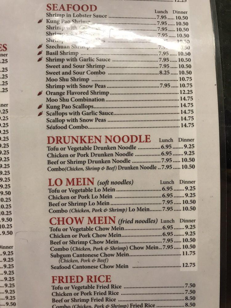 new china cafe menu with prices