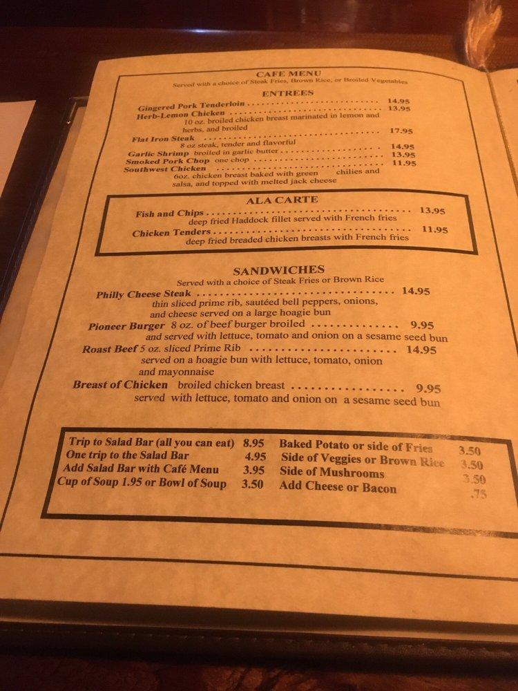 Menu at Rock Creek Restaurant, Twin Falls