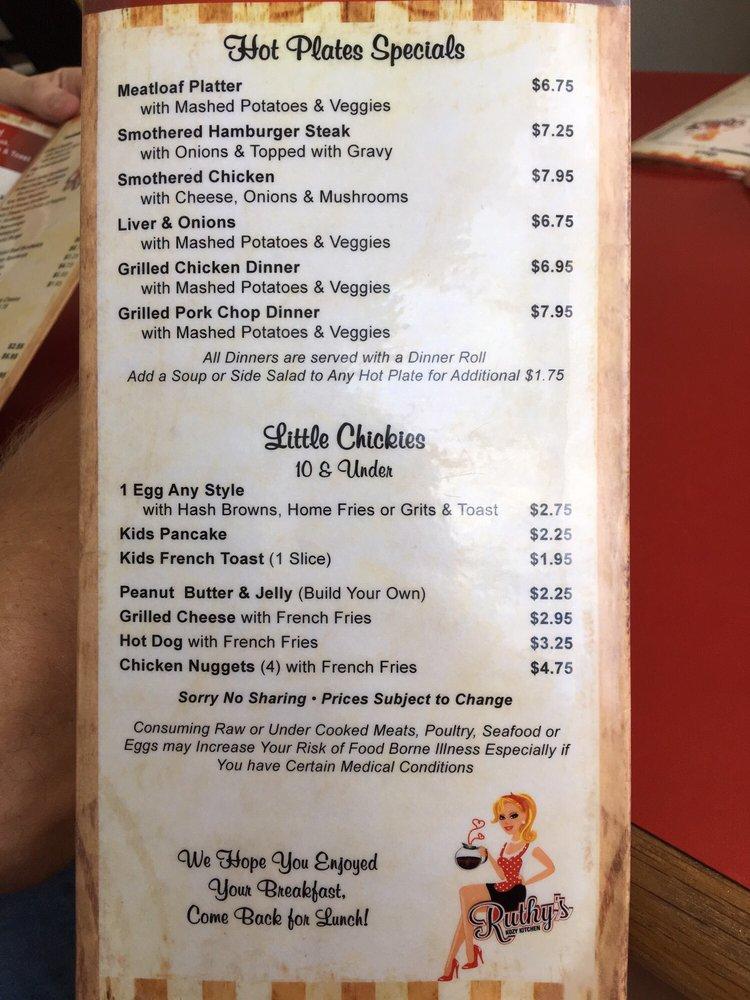 Menu At Ruthy S Kozy Kitchen Restaurant New Smyrna Beach   R134 Menu Ruthys Kozy Kitchen 2021 08 