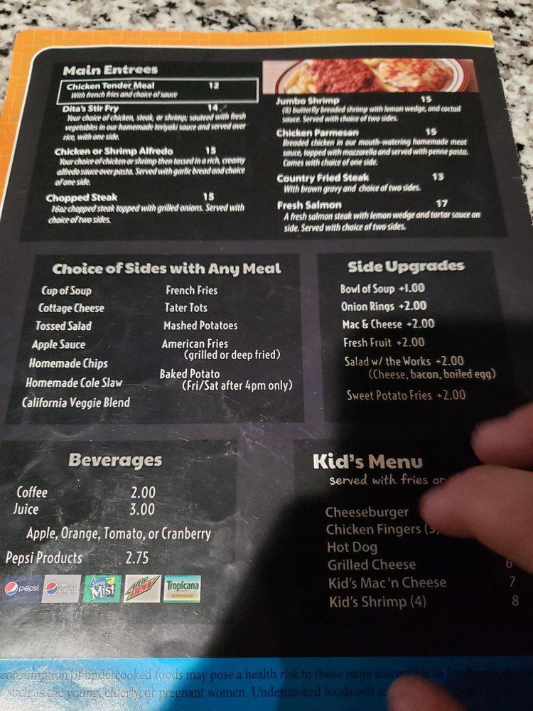 Menu at Dita’s on the West Side restaurant, Beloit