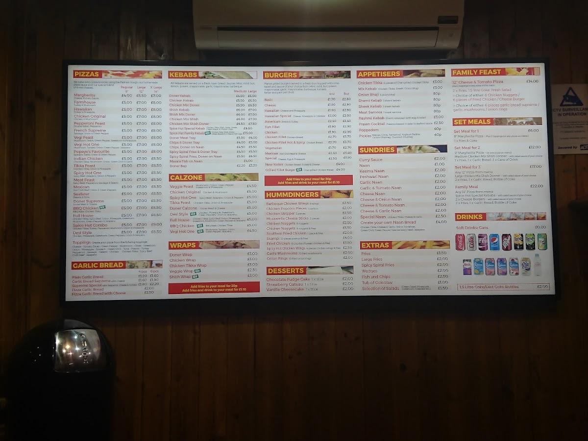 Menu at Spice Hut fast food, Burton upon Trent, 81 Horninglow Rd