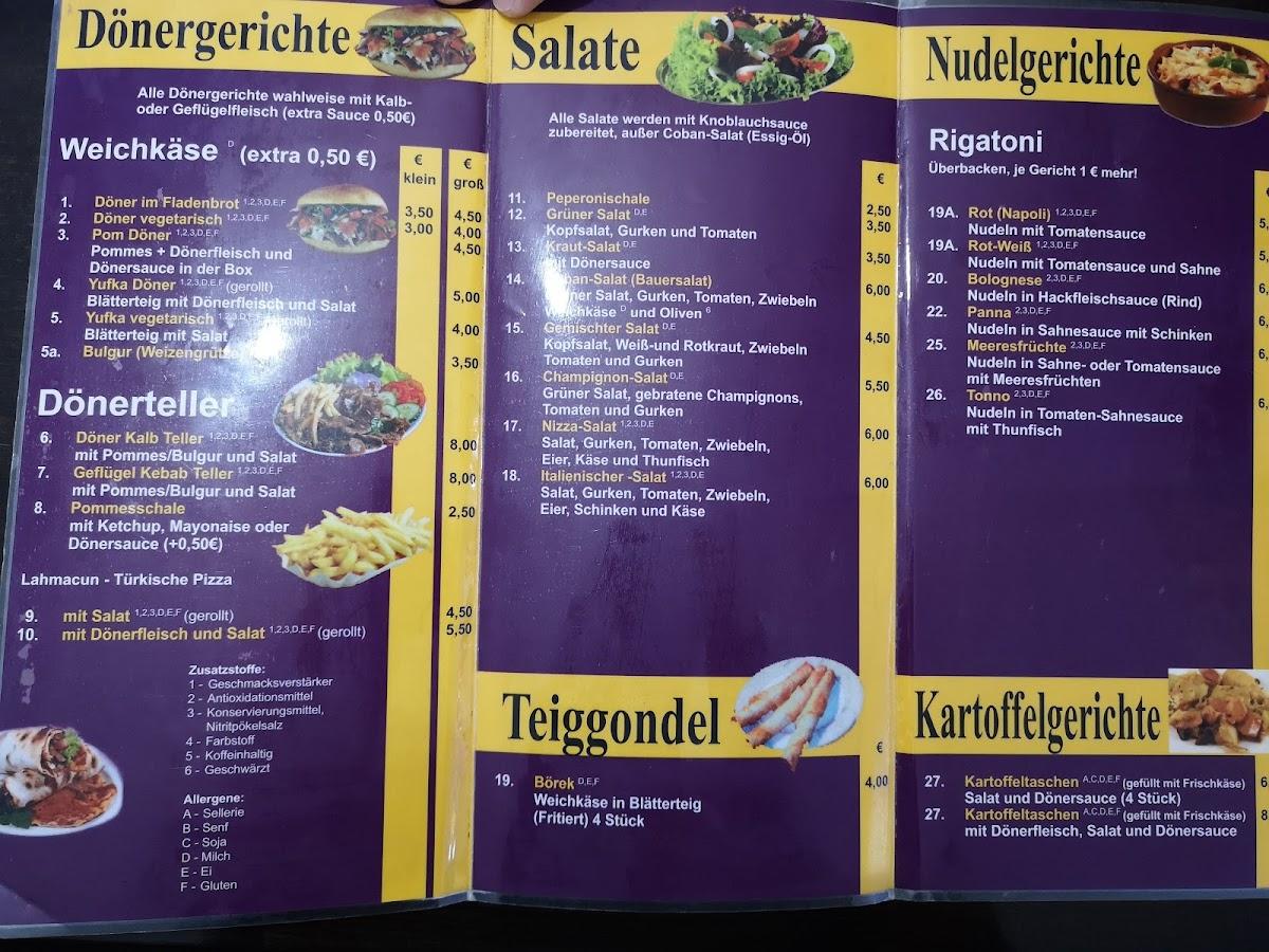 Speisekarte Von Urfa Kebap Fast Food Saarwellingen