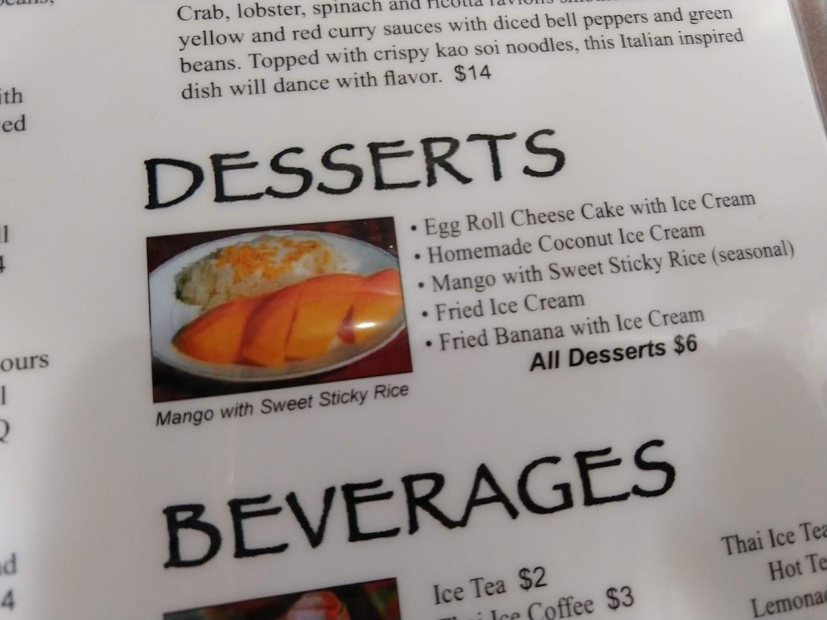 Menu At Thai Restaurant Klamath Falls