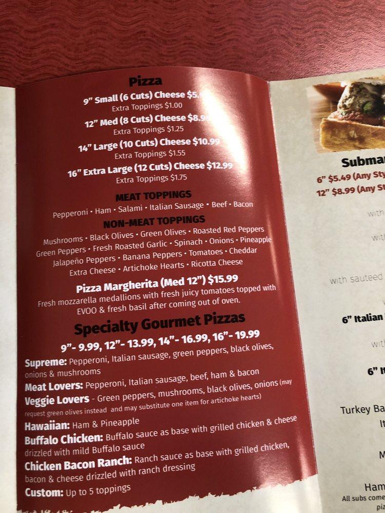 Menu at Caprigios Pizza pizzeria, Clarksville