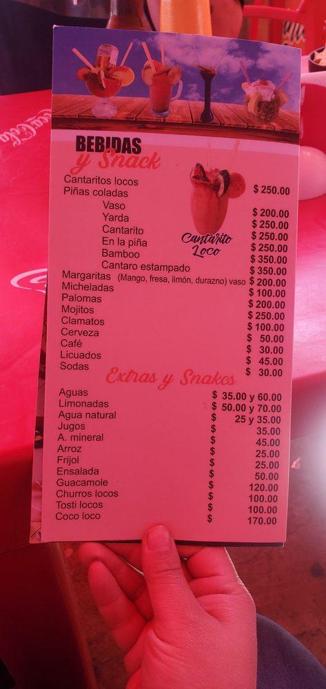 Menu At Mariscos Restaurant Ensenada