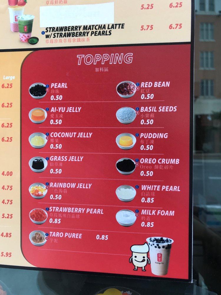 Menu at Gong Cha pub & bar, Rockville, 255 N Washington St