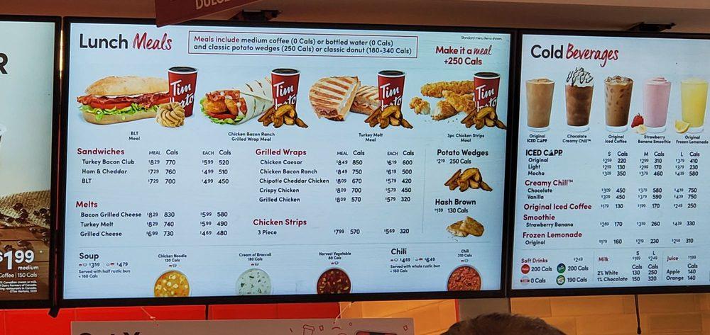 Tim Hortons Menu & Prices in Canada : r/MenuPricesCA