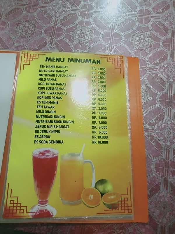 Menu at Rumah Makan Fanrong Chinese foods restaurant, Manado