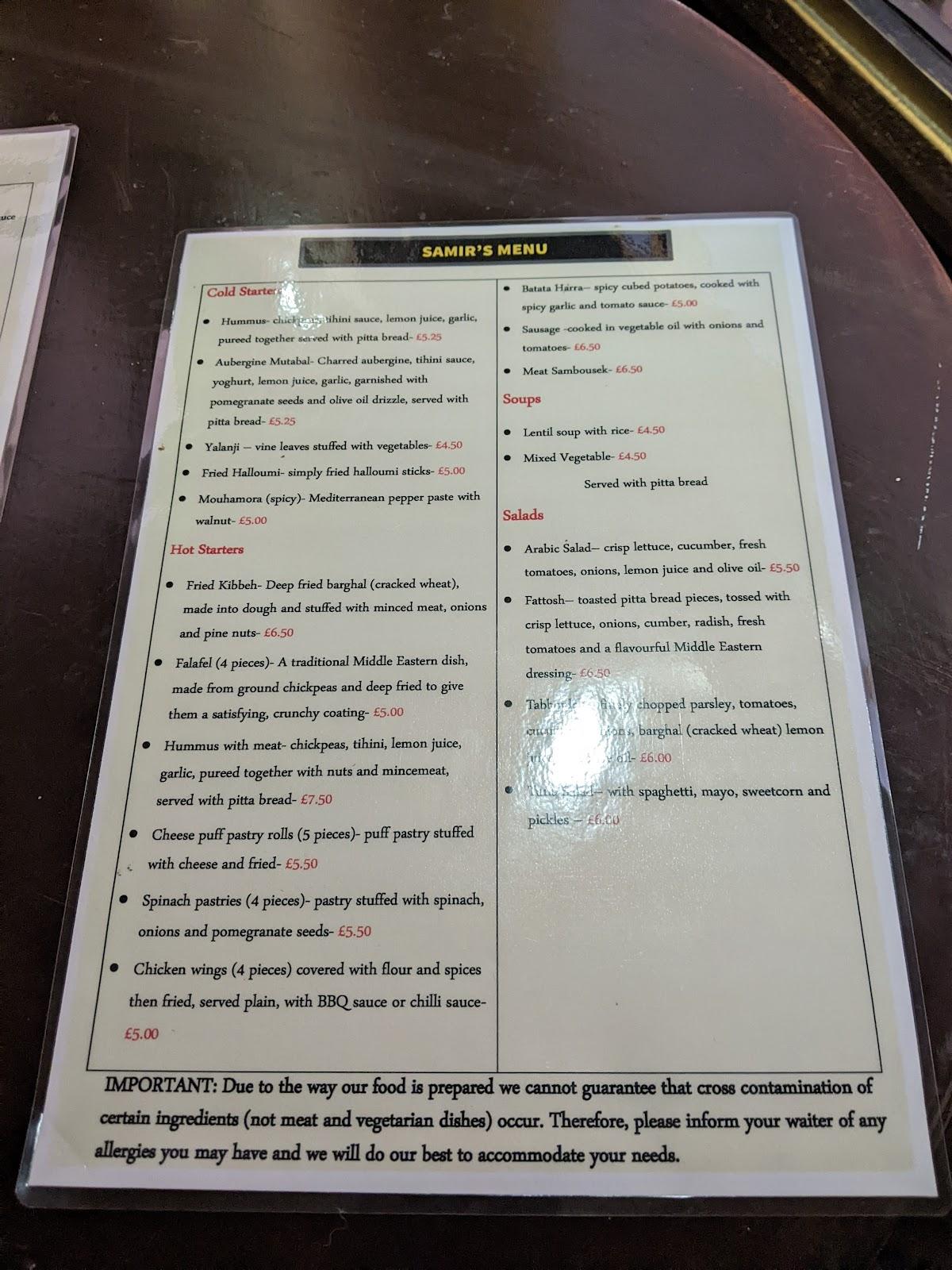 menu-at-samir-s-restaurant-middle-eastern-restaurant-manchester-manchester