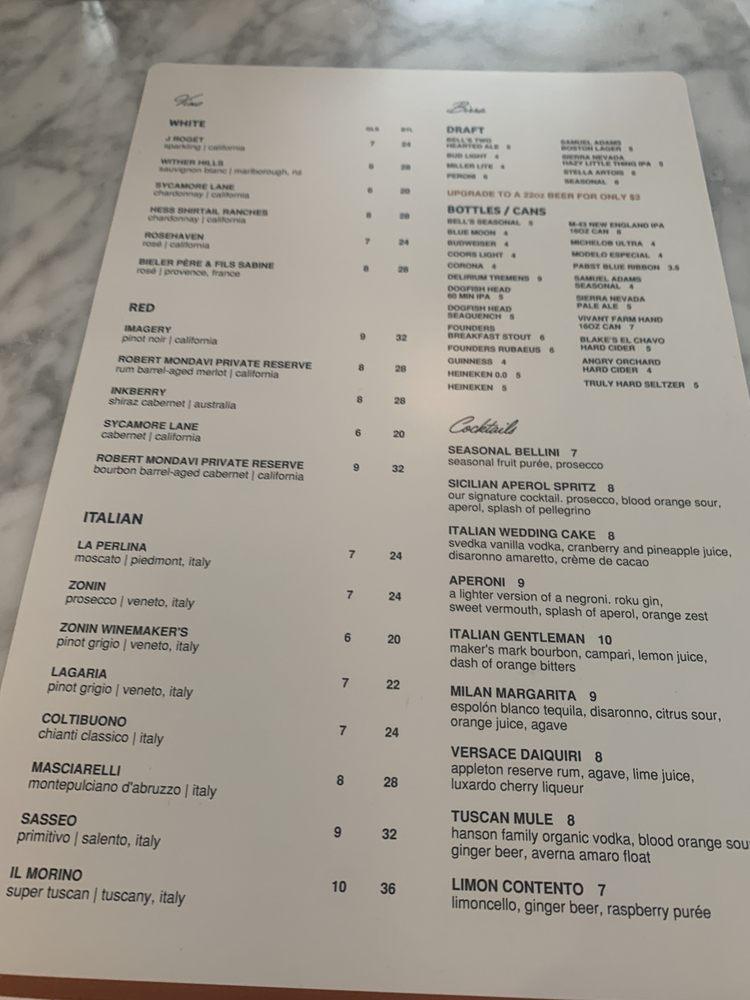 Menu at Sauce Italian American Kitchen restaurant, Flint