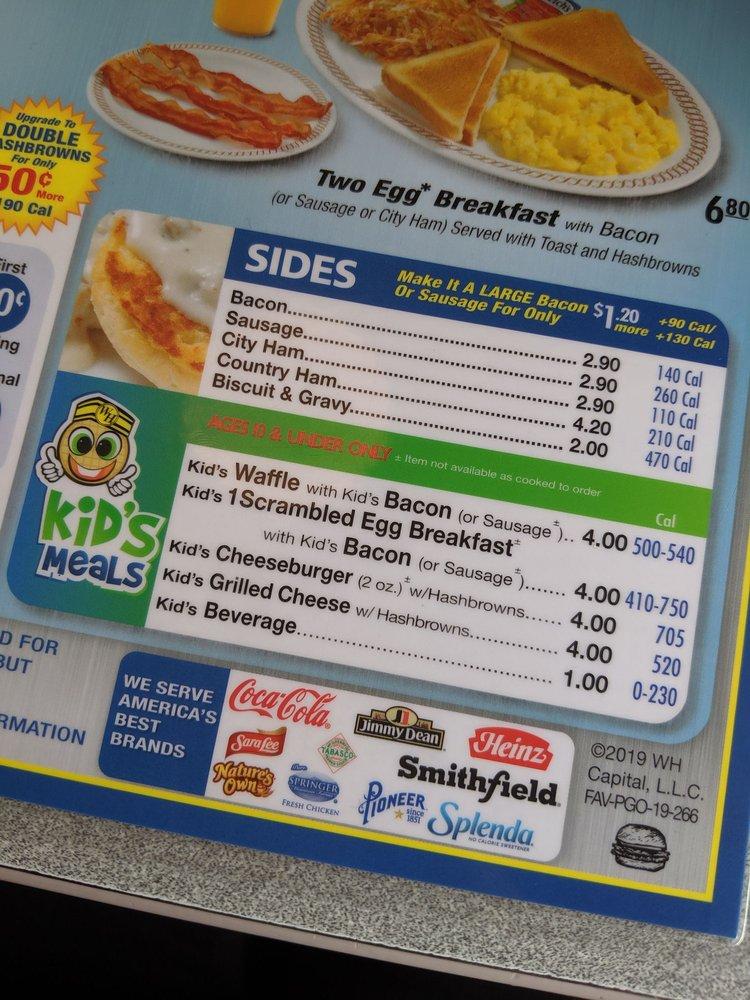 Menu at Waffle House restaurant, Moncks Corner, 309 N U.S. Hwy 52