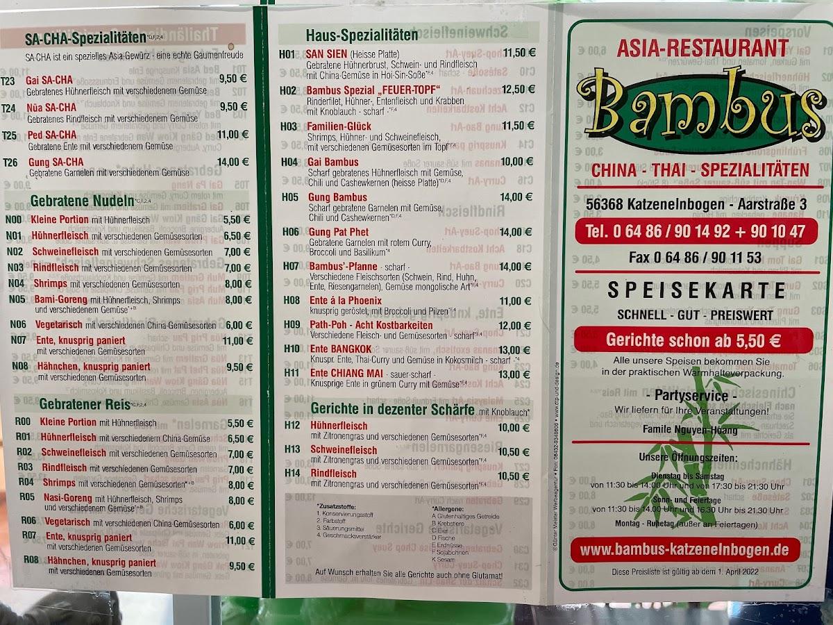 bambus china thai spezialitäten restaurant