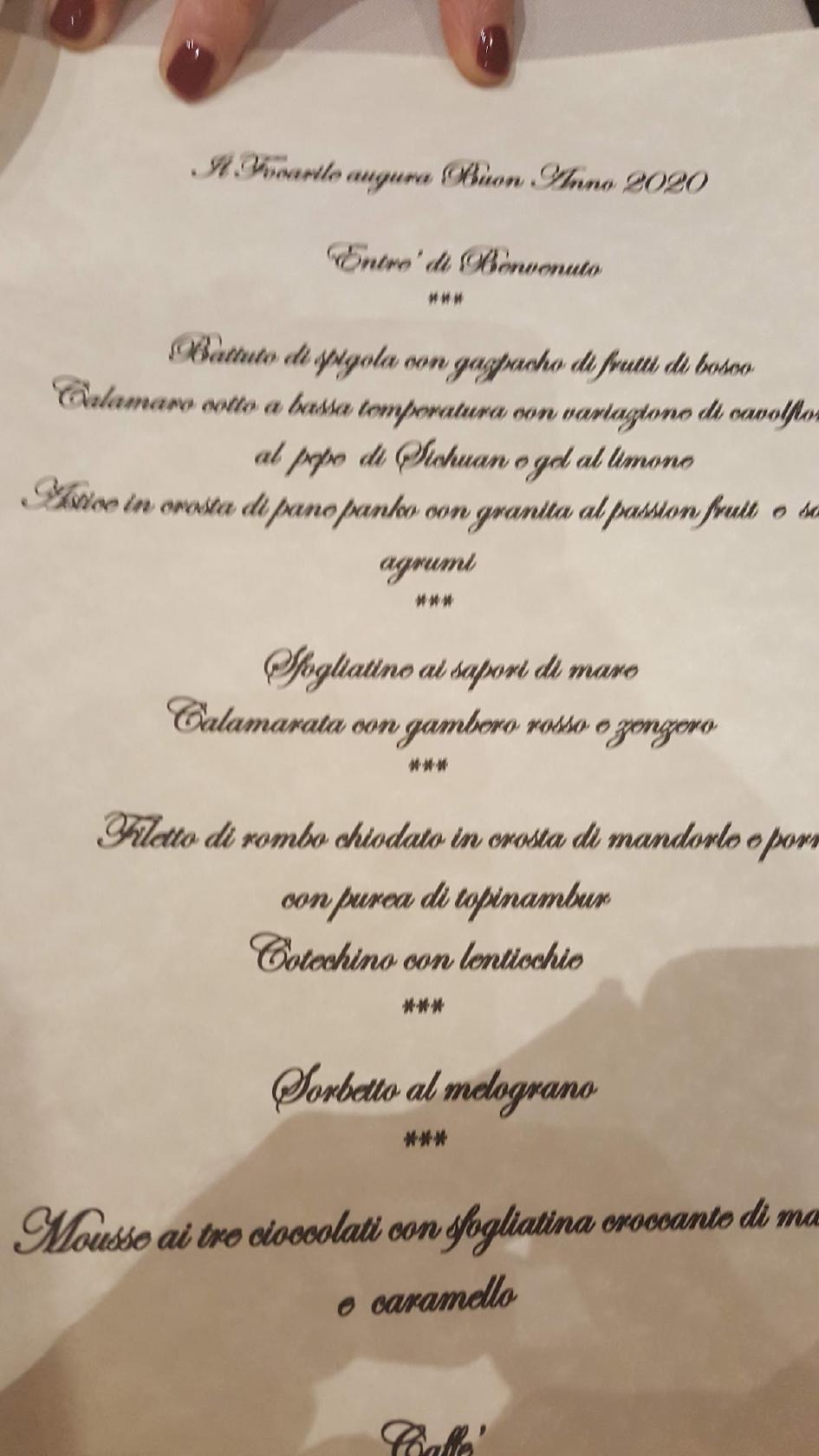 Menu di Il Focarile