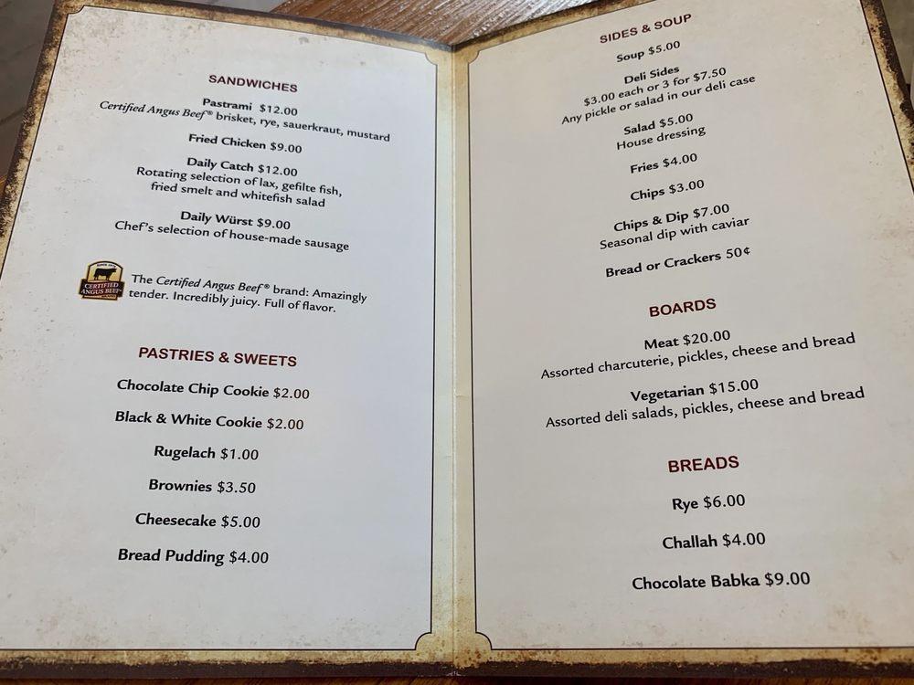 Menu at Larder Delicatessen and Bakery, Cleveland