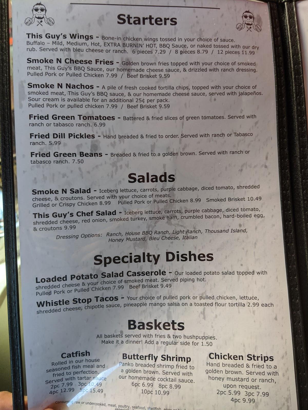 Menu at This Guy's Smoke N Grill restaurant, Searcy