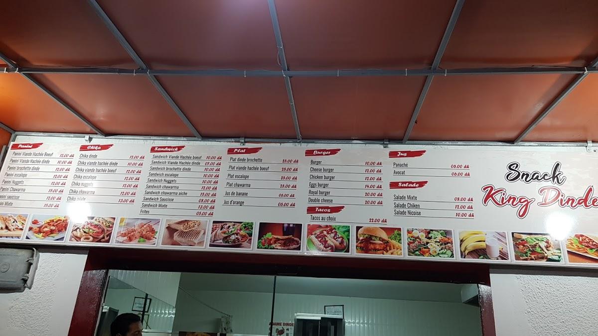Speisekarte von Snack King Dinde restaurant, Agadir