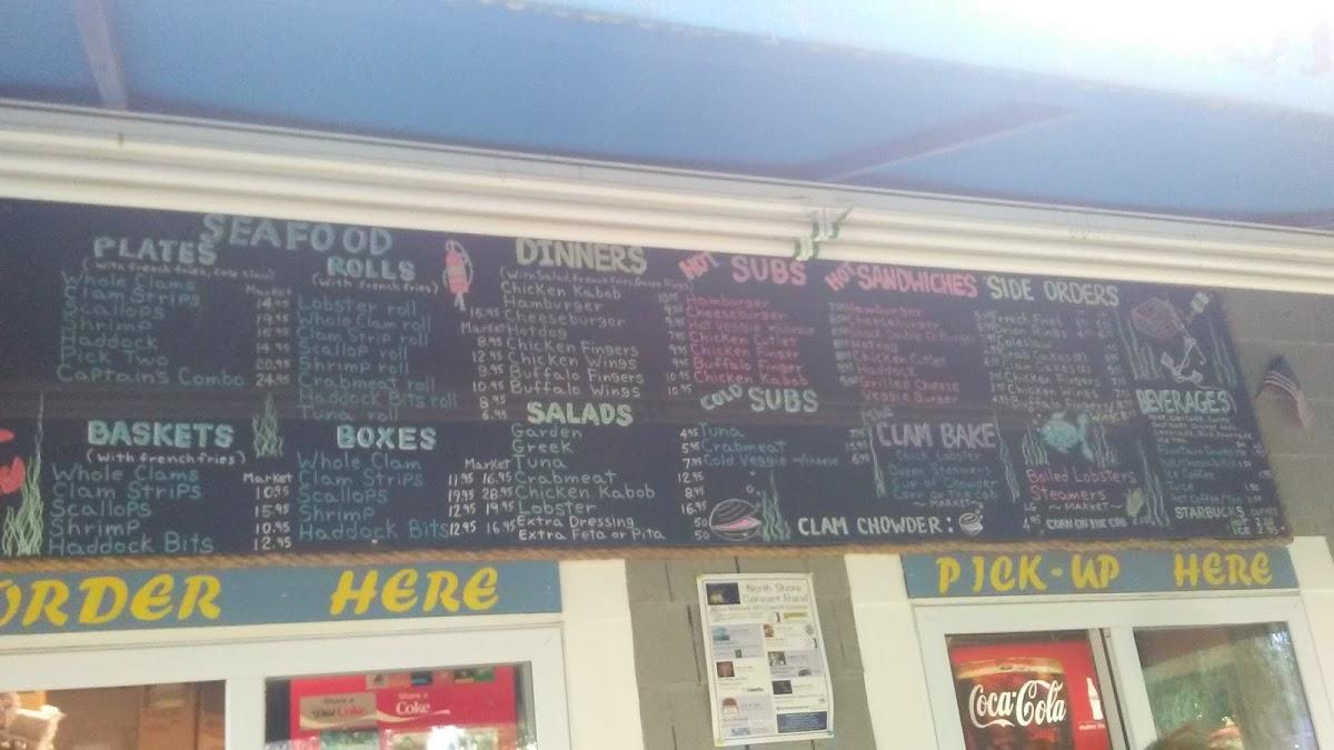 Menu at Clam Shack fast food, Salem