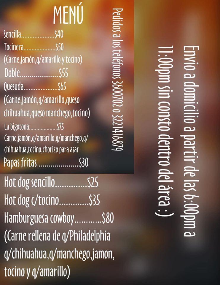 Menu at Restaurant La Tiendita, Acapulco
