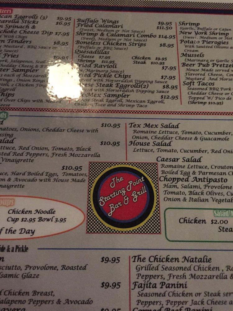 Menu at Starting Point Bar & Grill, Bayonne