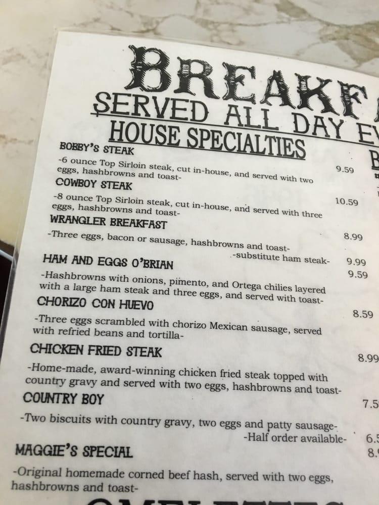 Menu at Brownie's Restaurant, Yuma