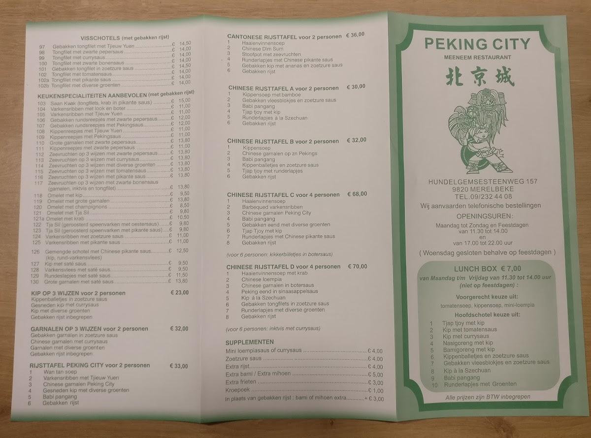 Peking Menu Calories