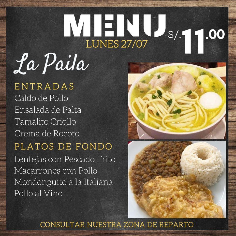 Menu at Restaurante La Paila, Lima