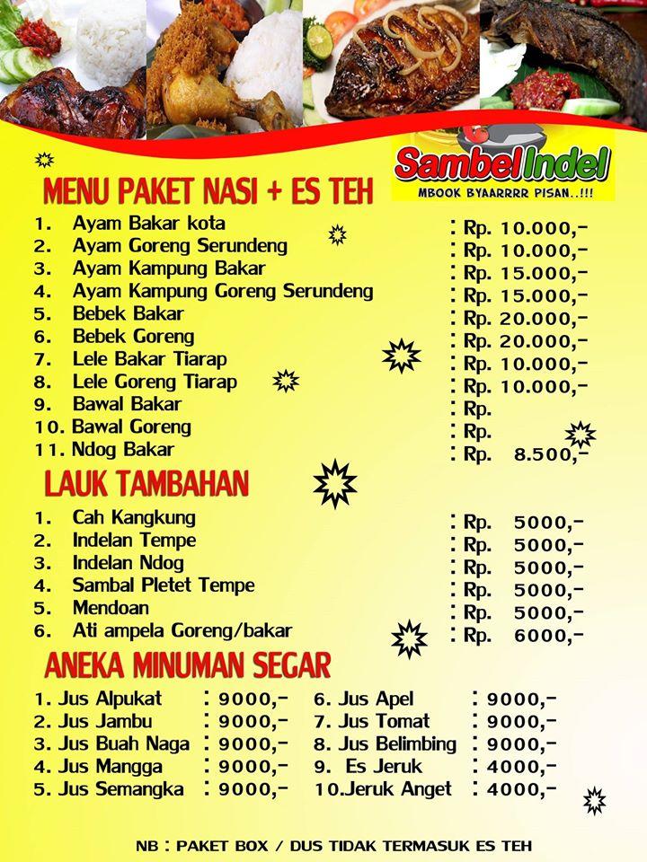 Menu at Sambel Indel 01 restaurant, Moga