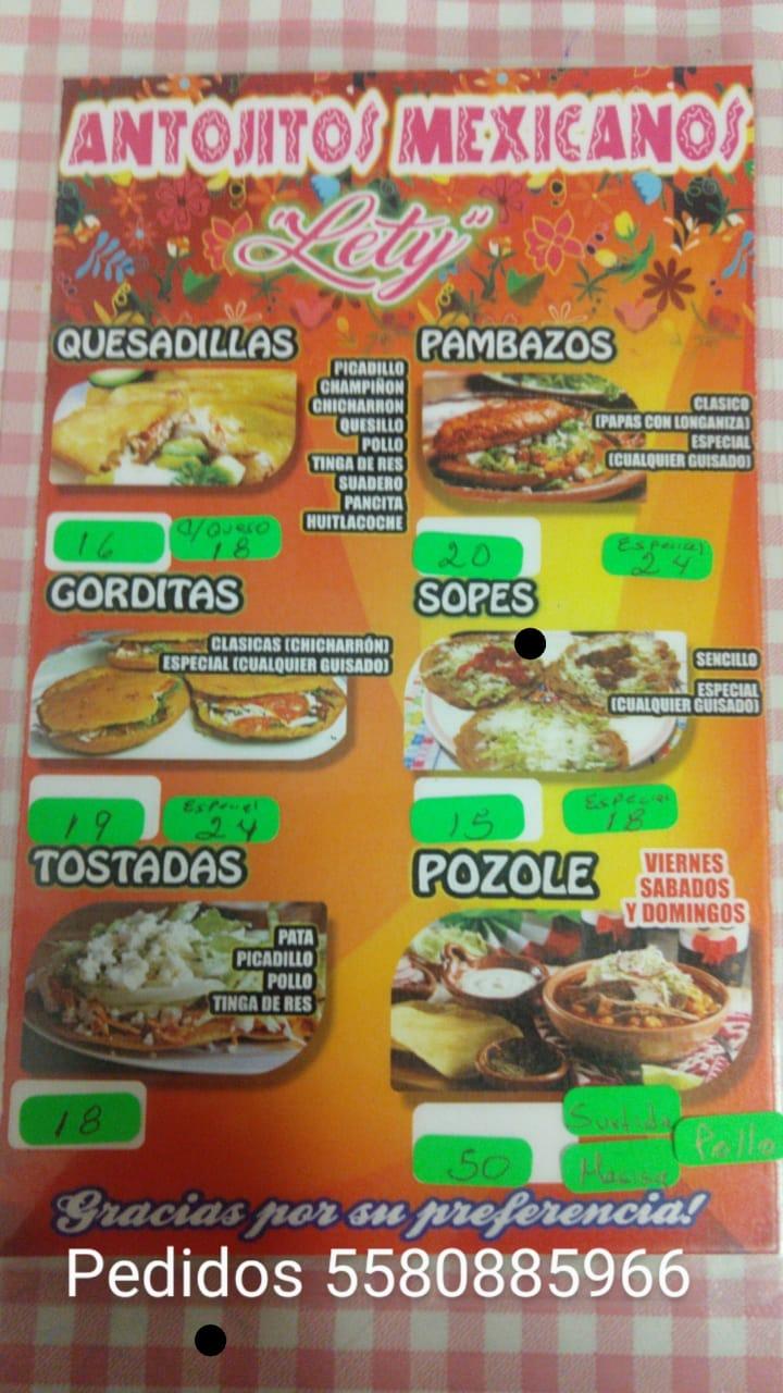 Menu at Pozoleria y antojitos mexicanos LETY restaurant, Ojo de Agua