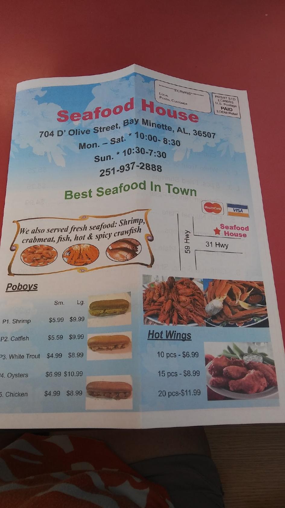 Menu at Seafood House restaurant, Bay