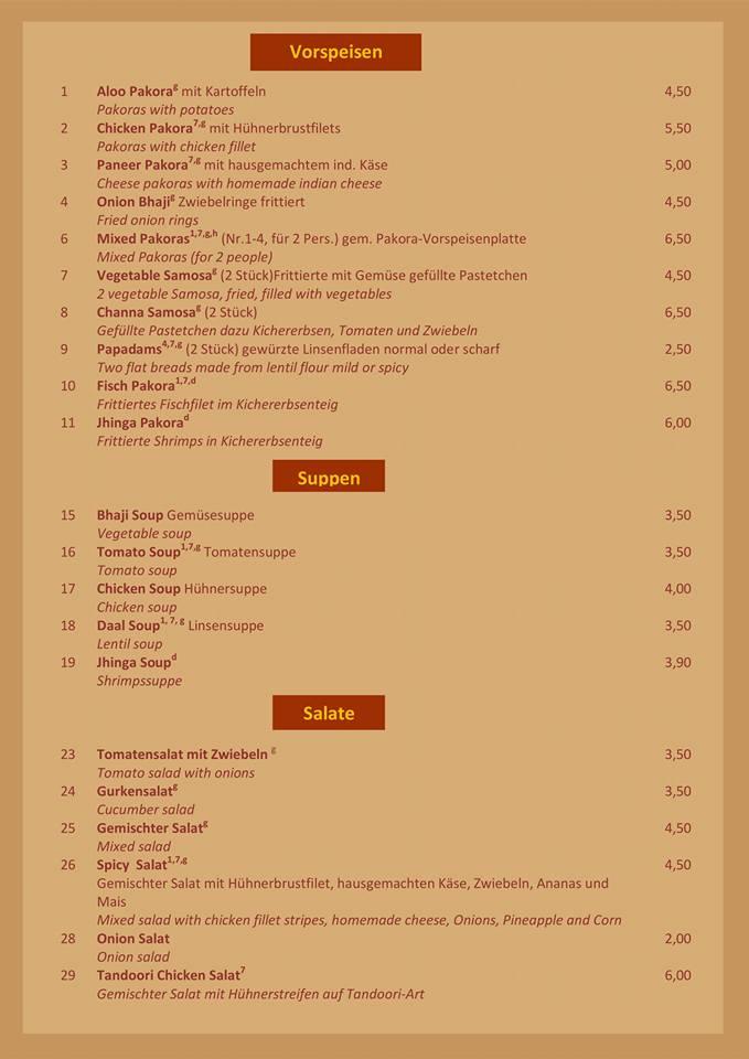 Menu at Indian Spicy Tandoori Restaurant und Bar, Darmstadt