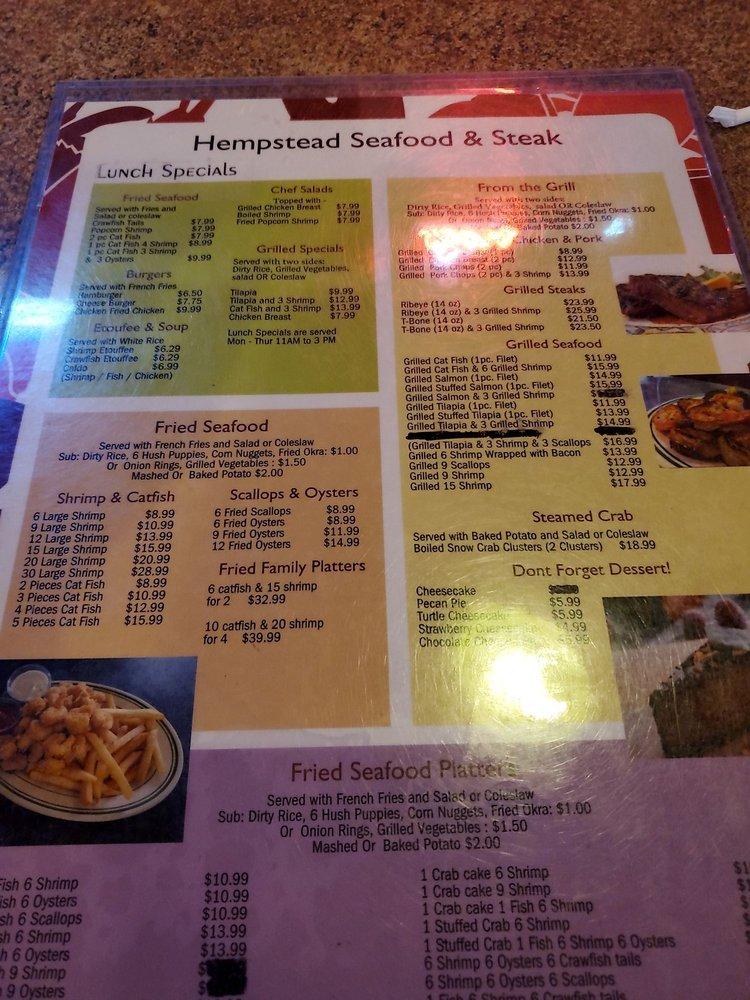 Menu at Hempstead Seafood Restaurant & Stk, Hempstead