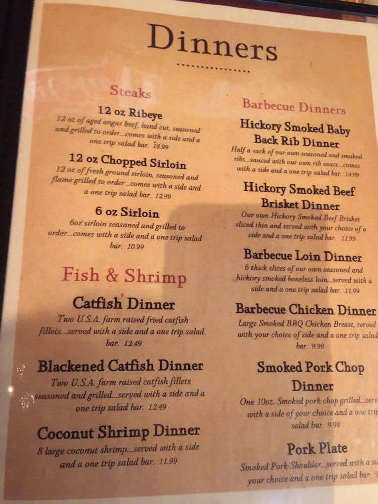 Menu at BarBQ Barn, Harrisburg