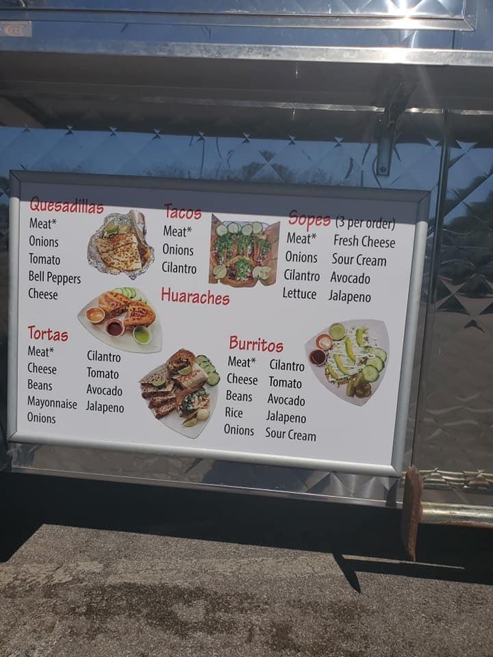 Menu at Taqueria Juarez restaurant, Vestavia Hills, Mongomery Hwy
