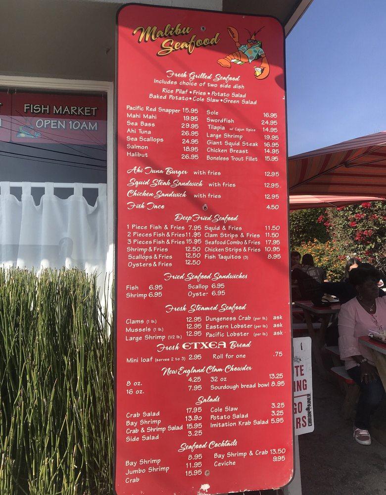 Menu at Malibu Seafood Fresh Fish Market & Patio Cafe, Malibu