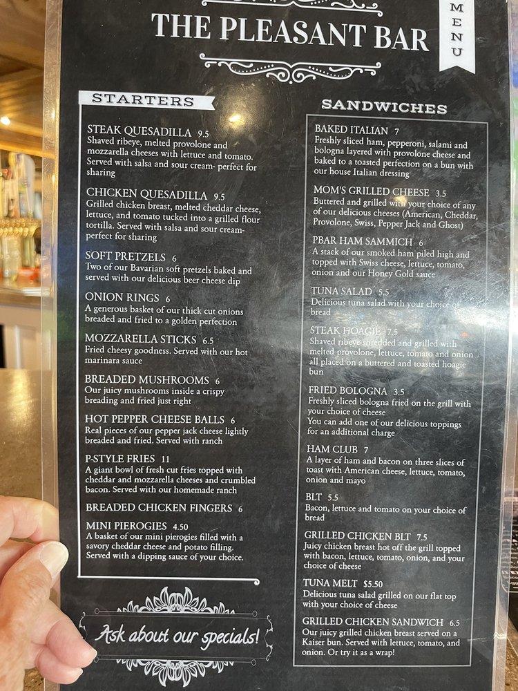 Menu at Pleasant Bar, Pleasant Hills