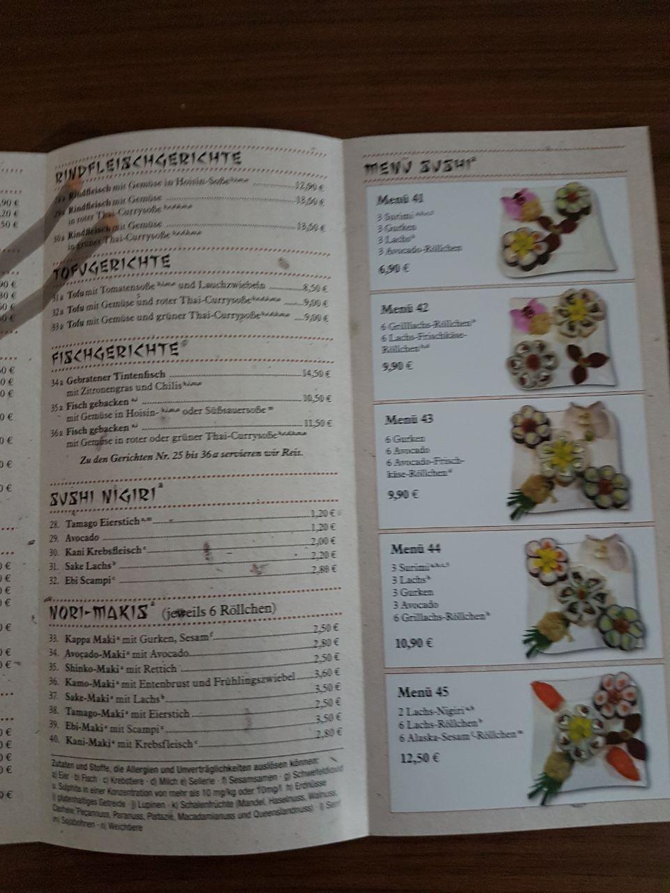 An Sushi - Asia Kitchen Abensberg Menu at Asia Hoa's Sushi Bar, Abensberg