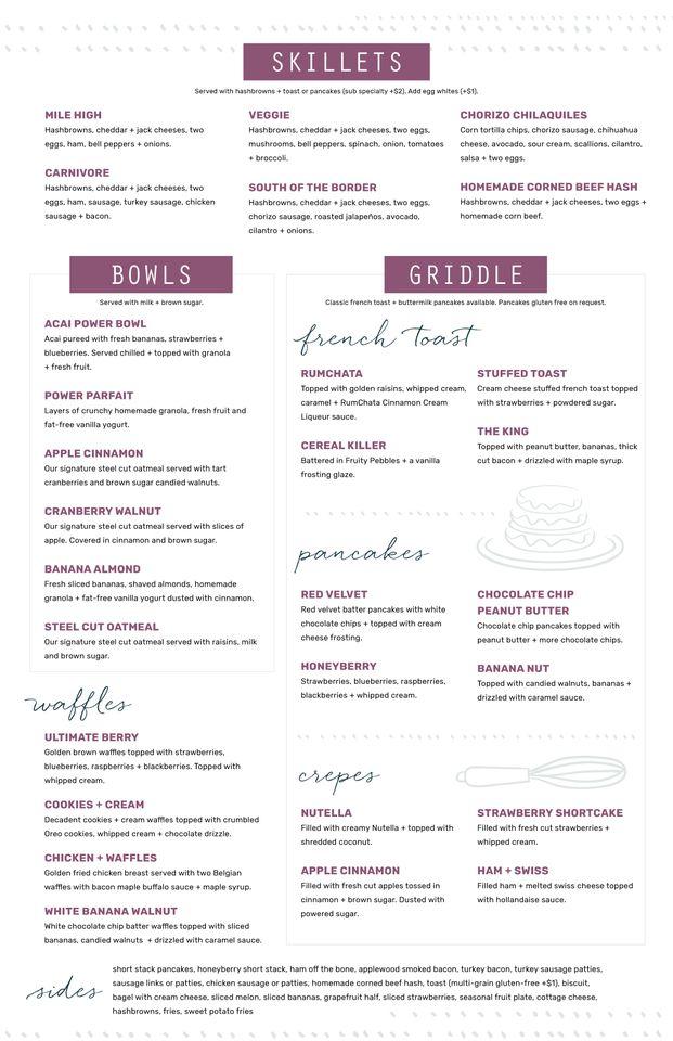 Menu at Honey Berry Pancakes and Cafe, Lombard