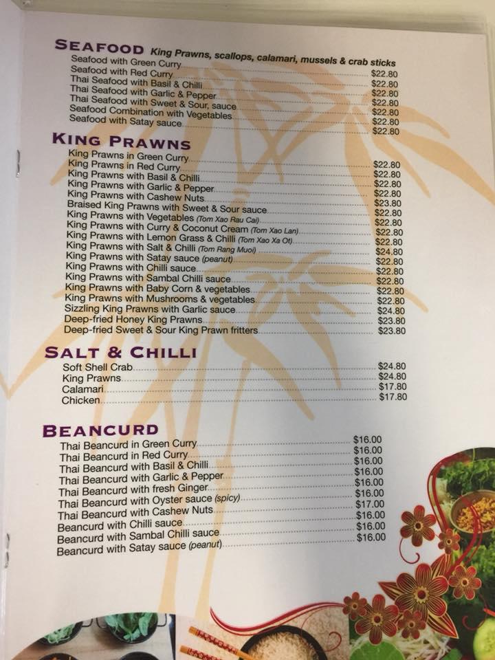 Menu at Ulladulla Palace restaurant, Ulladulla