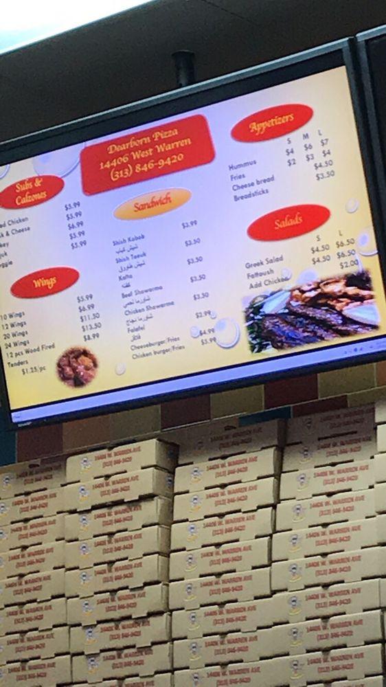 Menu at Dearborn Pizza (Dearborn) pizzeria, Dearborn, W Warren Ave