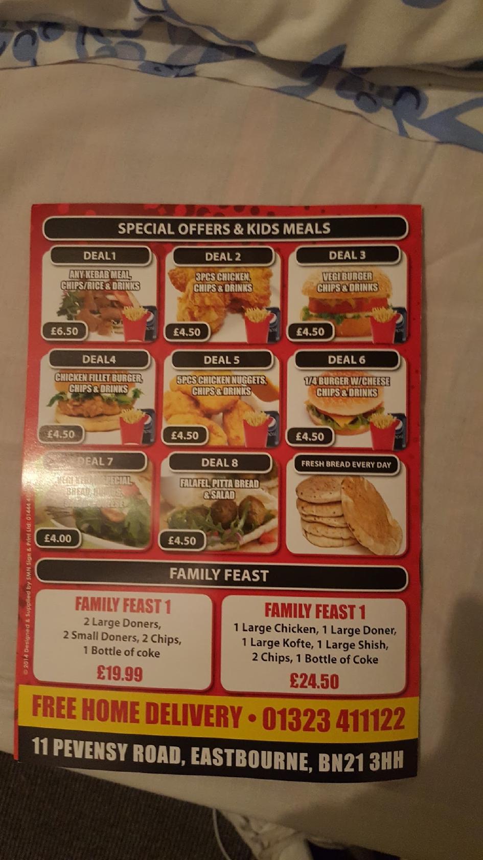 Menu At Istanbul Kebab Fast Food Eastbourne