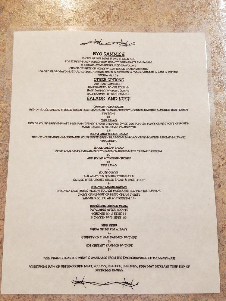 Menu at Nellie’s Deli & Tap House restaurant, Sutherlin