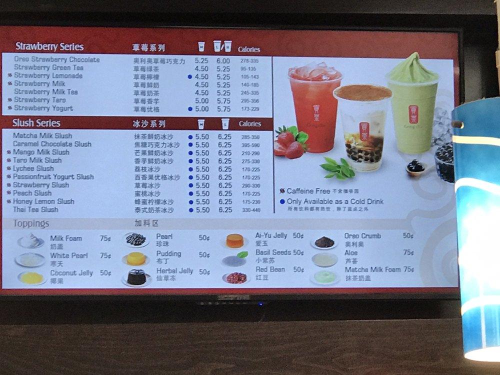 Menu at Gong Cha Burlington 5 Middlesex Turnpike