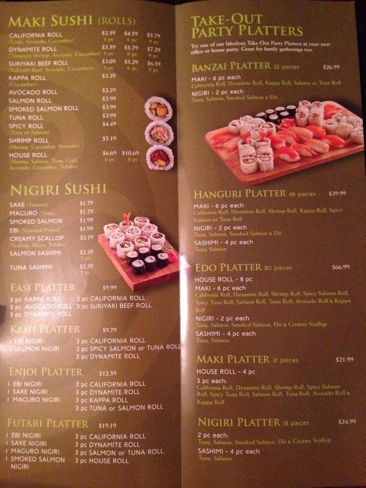 Menu At Edo Japan Emerald Hills Shopping Centre Grill And Sushi