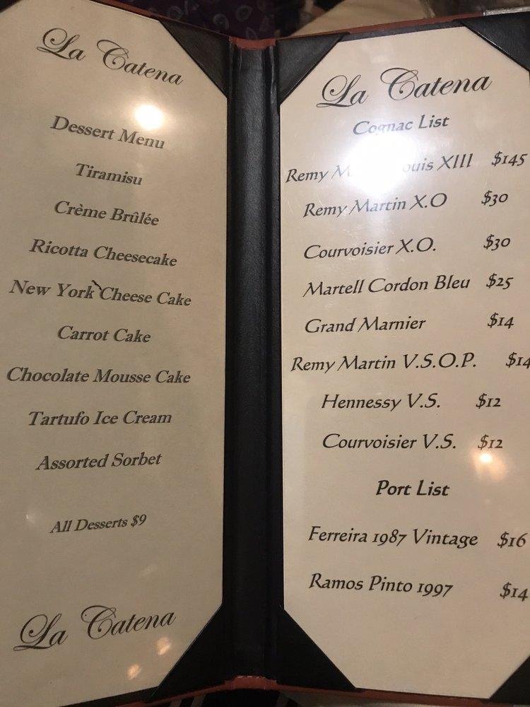 Menu at La Catena Restaurant, Roselle Park