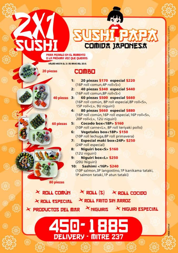 Total 96+ imagen menu sushi de papa - Viaterra.mx